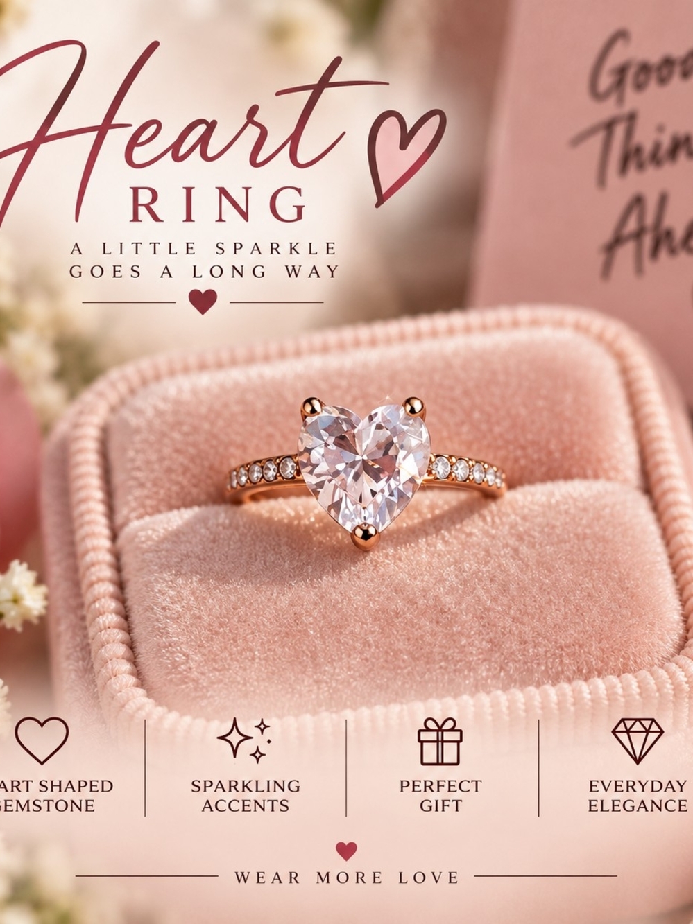 Heart-Shaped Sparkling Ring Silver Tone Cubic Zirconia Size 9!
